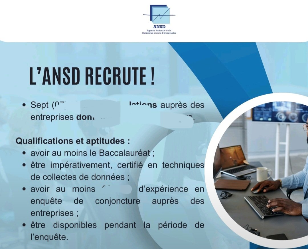 ANSD Avis de recrutement massif de plusieurs profils