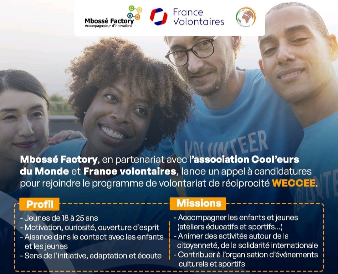 Appel a Candidature Mission de Volontariat en France avec Mbosse Factory