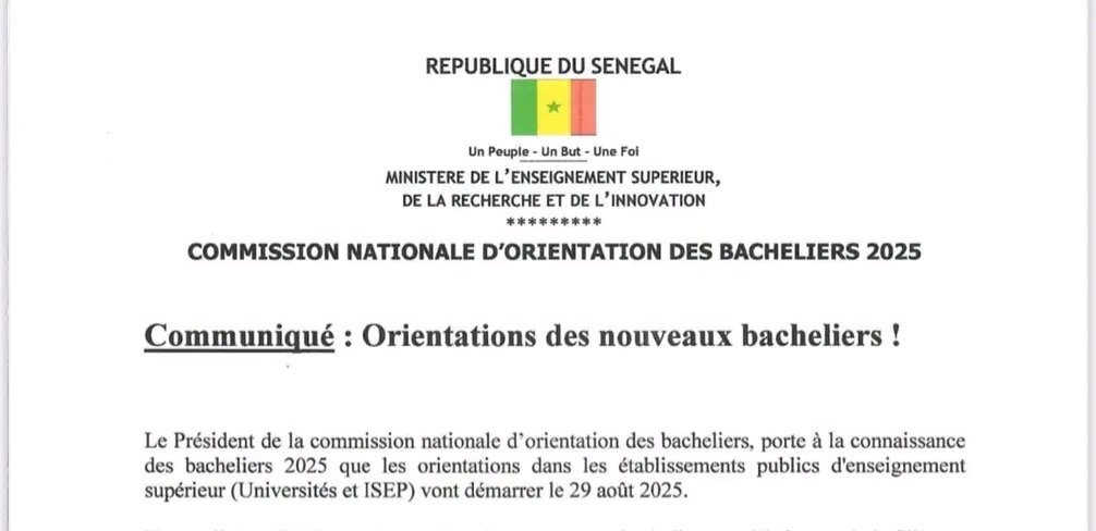 Orientations des nouveaux bacheliers 2025 disponibles