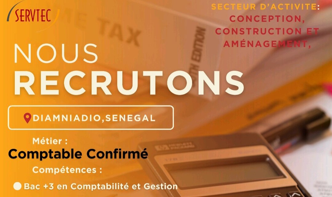 SERVTEC Senegal recrute un Comptable