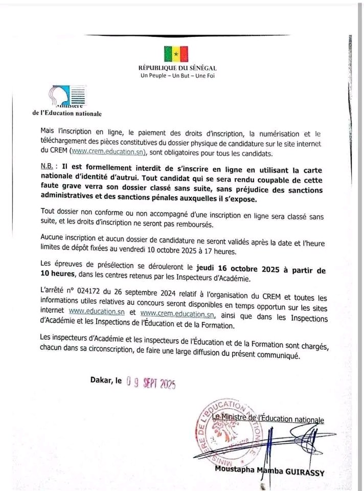 Concours CREM 2025-2026 : Dépôts de candidatures ouverts 3 1757437952187