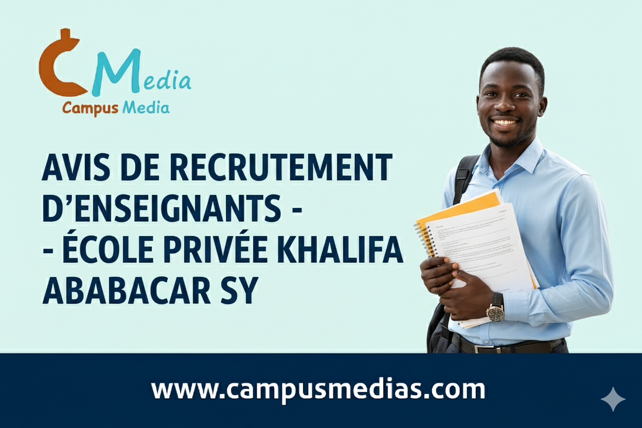 Avis de recrutement d'enseignants - école privé Khalifa Ababacar Sy 1 Avis de recrutement denseignants ecole prive Khalifa Ababacar Sy