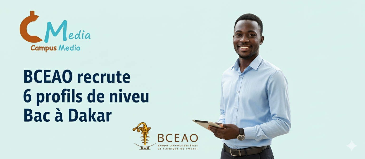 BCEAO recrute 6 profils de niveau Bac a Dakar