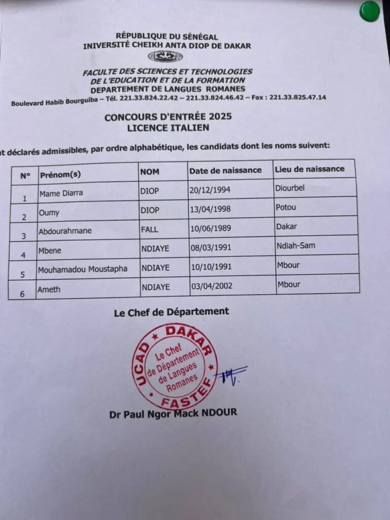 Avis Resultat concours FASTEF 2025 : option Italien et Portugais 3 1760642565645