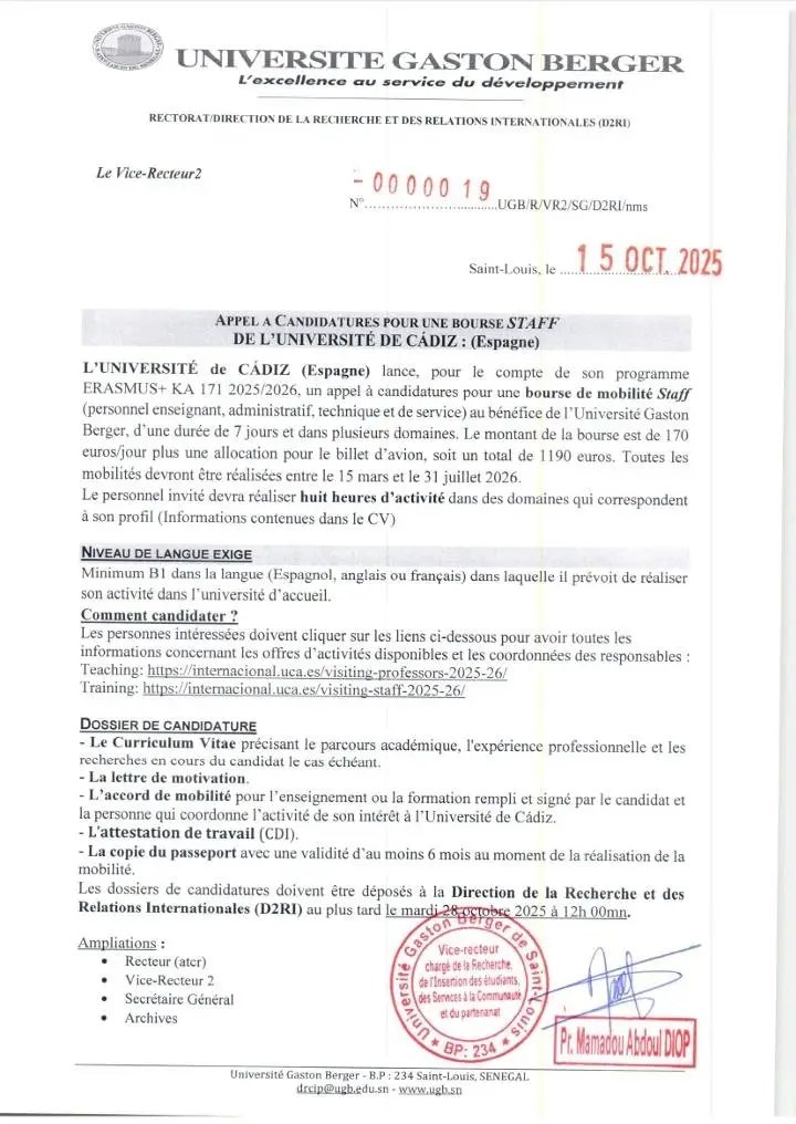 Appel à candidatures - Bourses Erasmus+ KA 171 (2025-2026) de l’Université de Cádiz (Espagne) 3 1760697089933