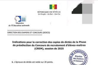 Indications officielles relatives a la correction des copies