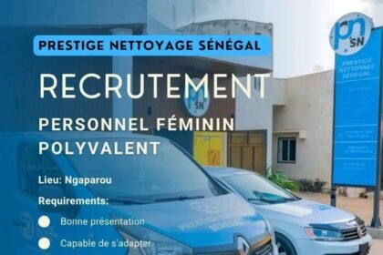 Prestige nettoyage Senegal recrute du personnel Feminin Polyvalente