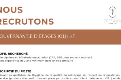 Recrutement a lhotel Terrou Bi Dakar