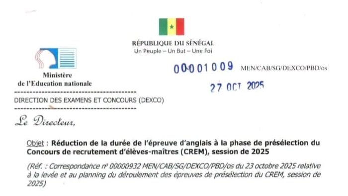 Reduction de la duree de lepreuve danglais au concours CREM 2025