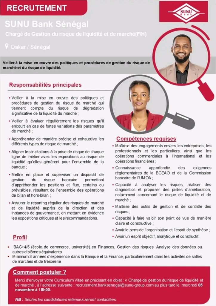 SUNU Bank Sénégal recrute 2 profils 3 1762441662459