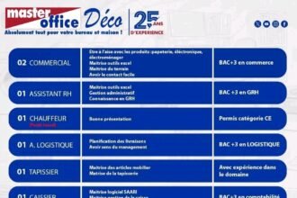 MASTEROFFICE DECO recrute des profils qualifies au Senegal