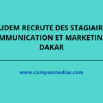 Kainudem recrute des stagiaires en Communication et Marketing a Dakar