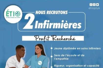 La clinique Etioplus recrute deux infirmieres