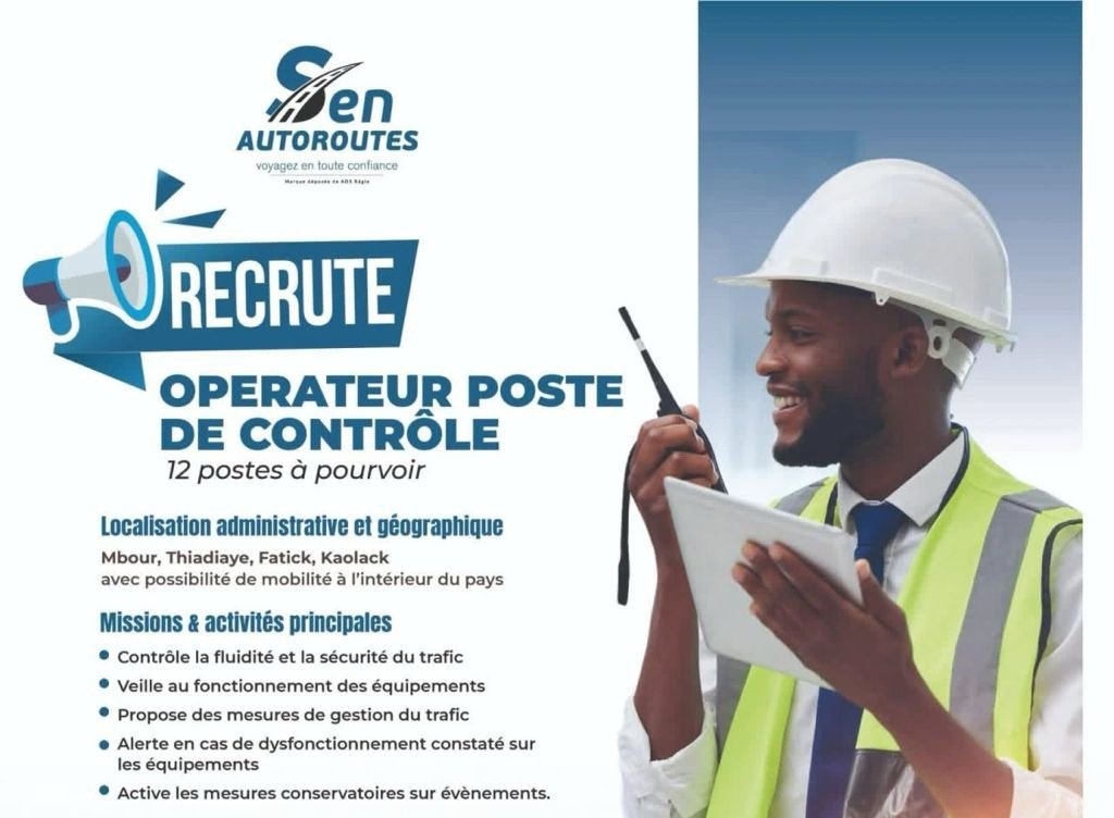 SEN Autoroutes recrute 12 operateurs poste de controle