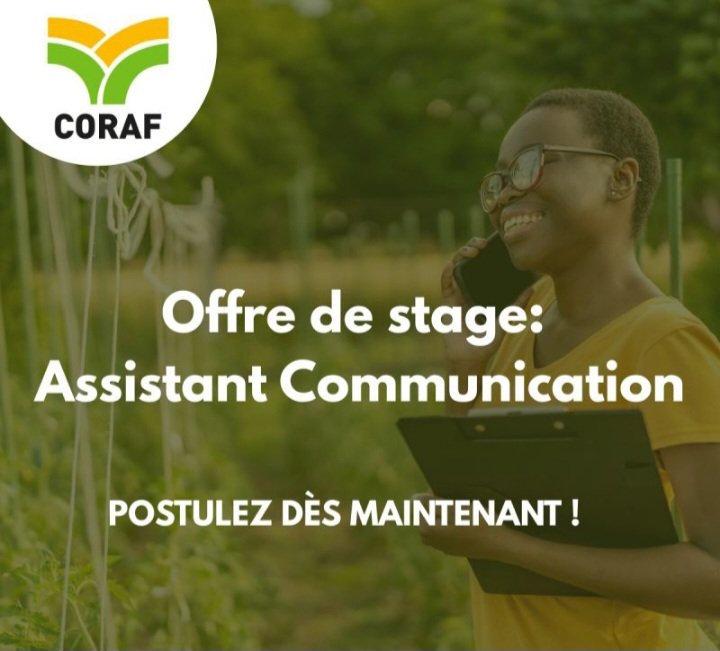 CORAF recrute un(e) Stagiaire Assistant(e) Communication à Dakar 1 CORAF recrute une Stagiaire Assistante Communication a Dakar
