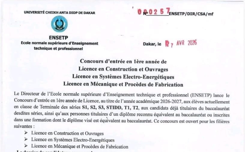 Concours ENSETP