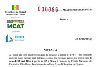 Concours dentree ENFHT 2026