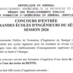 Concours dentree aux grandes ecoles dingenieurs du senegal session 2026