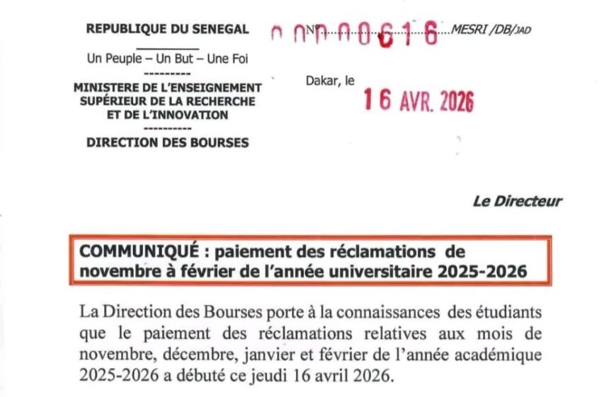 Communiqué : Paiement des réclamations de bourses (novembre à février 2025-2026) 1 Paiement des reclamations de bourses novembre a fevrier 2025 2026