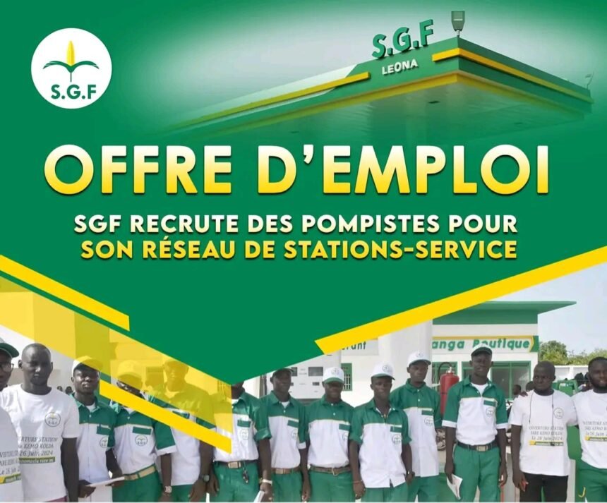 SGF recrute plusieurs Agents Pompistes 1 SGF RECRUTE PLUSIEURS POMPISTES POUR SON RESEAU DE STATIONS SERVICE