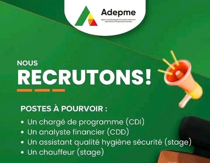 ADEPME recrute 04 plusieurs profils