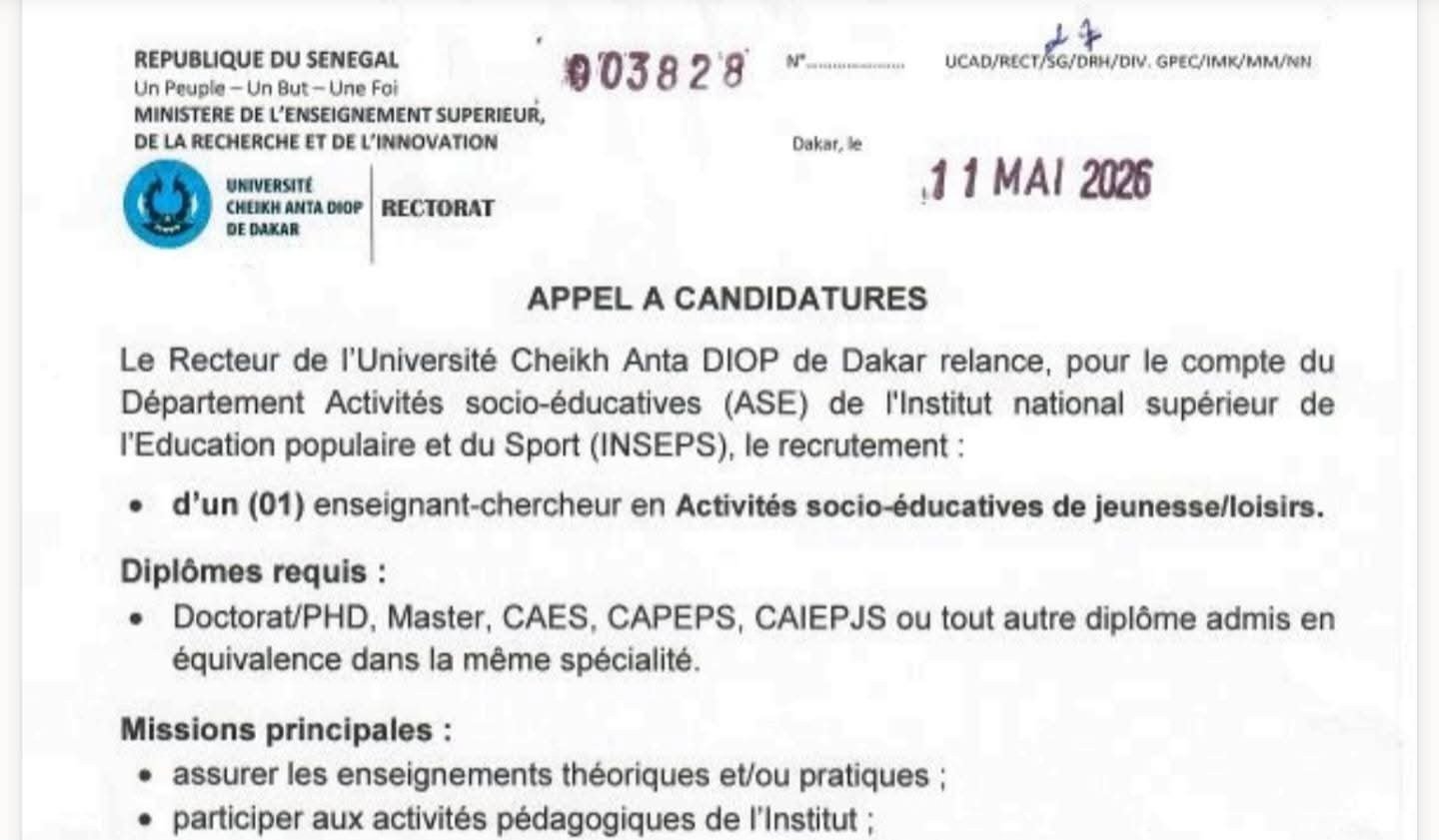 LUCAD recrute une Enseignante Chercheure en Activites Socio Educatives