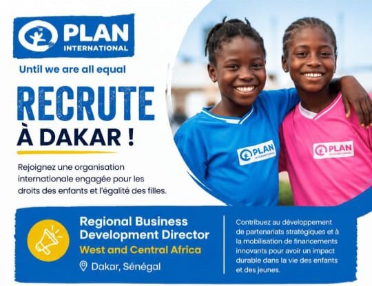 Plan International recrute 01 profil a Dakar