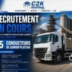 C2K Staffing recrute 15 Conducteurs de Camion Plateau pour le secteur de la cimenterie