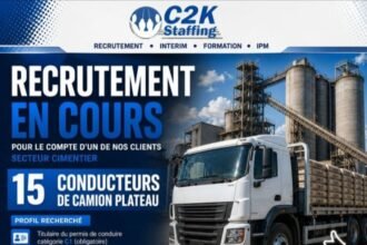 C2K Staffing recrute 15 Conducteurs de Camion Plateau pour le secteur de la cimenterie