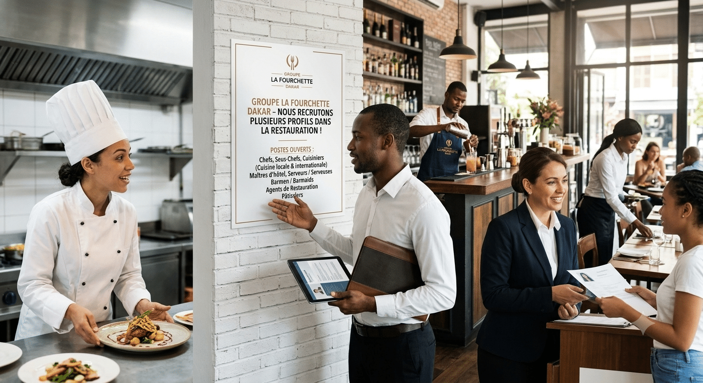 Groupe La Fourchette Dakar recrute plusieurs profils dans la restauration