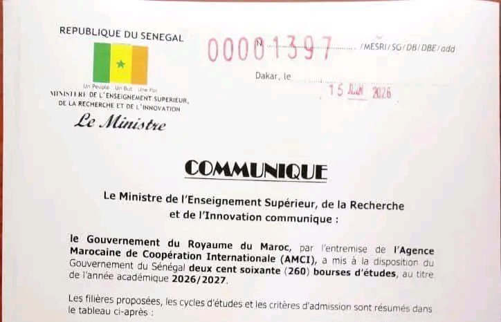 Le Maroc offre 260 bourses detudes annee academique 2026 2027