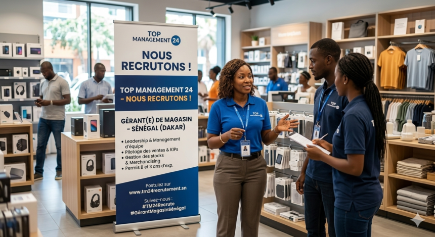 Top Management 24 recrute une Gerante de magasin Senegal