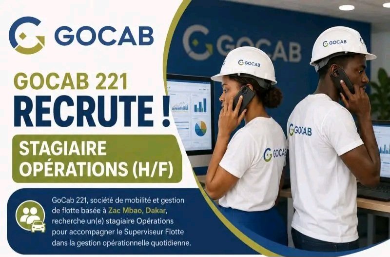 GoCab 221 recrute un(e) Stagiaire (H/F) , Sénégal ( Juillet 2026 ) 1 GoCab 221 recrute une Stagiaire