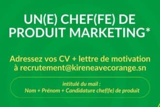 Kirene avec Orange recrute une Cheffe de Produit Marketing – Senegal 2026